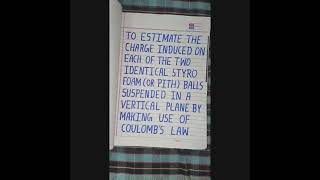 12th physics investigatory project estimate the charge induced on the two identical styrofoam balls [upl. by Glialentn]