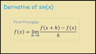 Derivative of Sinx from first principles [upl. by Pedaiah808]