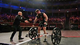 Pavlo passes out then smashes 185kg407lb Axle Press [upl. by Ylro]