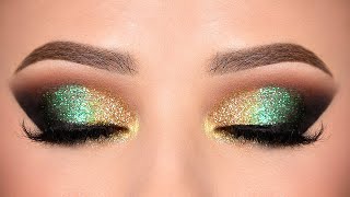 Green Golden Glitter Eye Makeup Tutorial  Simple and easy Eye Makeup Tutorial  Shilpa [upl. by Thomas308]