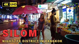 4K UHD Walking around Silom Area in Bangkok  Commercial and Nightlife District in Bangkok [upl. by Amery221]