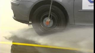 Tyre hydroplaning test  TÜV SÜD [upl. by Arlie454]