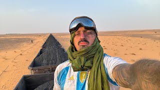 HITCHHIKING THE WORLDS MOST DANGEROUS TRAIN THROUGH THE SAHARA DESERT 🇲🇷 [upl. by Gnouhp]