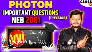 Photon MODEN PHYSICS  Important Questions  Solution  Strategy  2081NEB  Hamro Shiksha [upl. by Broderick121]