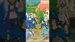 Ash Lucario😈 VS Korrina Lucari🔥  pokemon pikachu shots ash [upl. by Yrakaz]