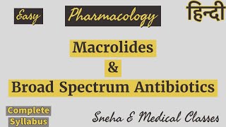 Macrolides amp Broad Spectrum Antibiotics  Pharmacology  Hindi [upl. by Leaw212]