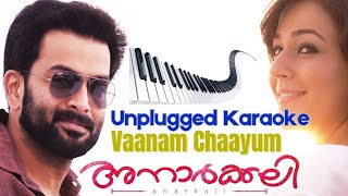 Vaanam Chaayum  Anarkali  Unplugged Karaoke  Vidhyasagar [upl. by Susanetta541]