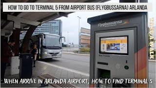 Arlanda Airport in Stockholm Sweden How to find terminal 5 when arrive with bus at Terminal 4 [upl. by Vogele275]