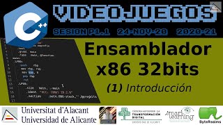 C  Introducción a ensamblador x86 de 32 bits Videojuegos UA  SP11 2020 [upl. by Frissell]