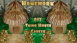 How To Make A Taino House CaneyeBohio From Cardboard Box School ProjectHomework 3rd Grade [upl. by Gnahc]