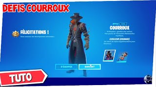 FORTNITE  TUTO DEFIS COURROUX  FAIRE LES DEFIS DU SKIN COURROUX EN 3 MINUTES [upl. by Astor]