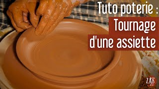 Tournage dune 🍽 assiette DIY  Cours de Poteries 🏺 [upl. by Eirrok472]