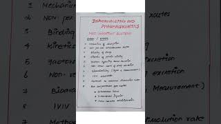 Biopharmaceutics and pharmacokinetics  lMPORTANT QUESTIONS  biopharmaceutics pharmacy [upl. by Tessler]