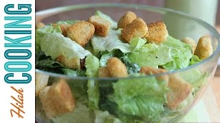 How to Make Vegan Caesar Salad  Hilah Cooking [upl. by Kreda49]