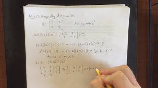 Example of orthogonal diagonalization [upl. by Rehtnug]