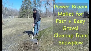 Gravel Cleanup with a Power Paddle Broom Review [upl. by Esinereb]