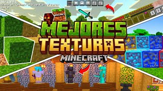 🍷 TOP 12 MEJORES TEXTURAS para MINECRAFT BEDROCK  PE  120x 🌻JavaSounds  F1 Combat y mas [upl. by Bonnie]