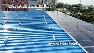 Monorails installing before Installation of solarpanel GaurSolar StructureInstallations [upl. by Godspeed100]