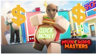 Roblox munching masters quickest cash and levelling [upl. by Asirrak918]