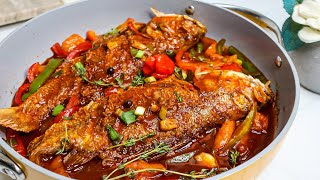 Easy Jamaican Brown Stew Fish with Red Snapper [upl. by Annia]