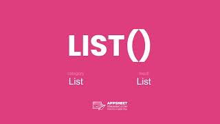 AppSheet LIST Expression [upl. by Yrffoeg200]