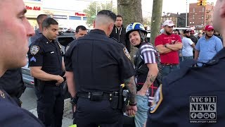 50 NYPD Cops VS 50 Bikers Gathered Bikes Confiscated  Bronx NYC [upl. by Abrahams]