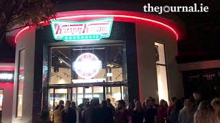 This was the queue outside the newly opened Krispy Kreme at Blanchardstown Shopping Centre [upl. by Illoh421]