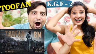 Toofan Lyrical Hindi  KGF Chapter 2  Rocking Star Yash  REACTION by Funkie Couple [upl. by Yniattirb324]