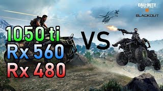 Black Ops 4 Blackout Rx 560 vs Gtx 1050 Ti vs Rx 480 vs AMD Ryzen 2600x vs Fx 8350 FPS Benchmark [upl. by Eadnus]