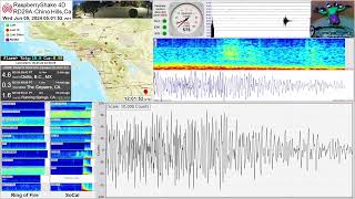 M 43 amp 46 Delta BC MX 6524  RaspberryShake 4D Seismograph RD29A  Chino Hills CA [upl. by Ecital405]