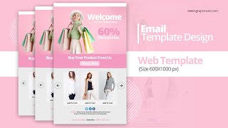 Professional Email Newsletter Template Design  Adobe Photoshop Cc [upl. by Enalb]