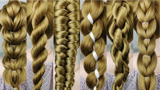 9 simple braids from only 2 strands Very easy 1 minute braids [upl. by Eerej620]