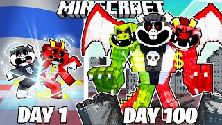 I Survived 100 Days as NIGHTMARE CRITTERS in Minecraft [upl. by Allerym]