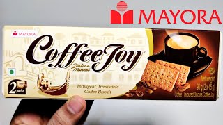 Mayora Coffee☕ Joy Biscuits 90g  Ingredients Recipe Taste Price  Coffee Joy Crackers🍪 Mayora😋 [upl. by Trilly96]