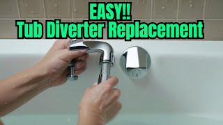 How to remove and install a tub diverter bathtub faucet spout  DIY [upl. by Joellen]