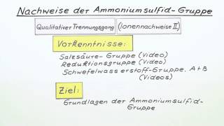 Nachweise der AmmoniumsulfidGruppe  Chemie  Analytische Chemie [upl. by Ayotaj]