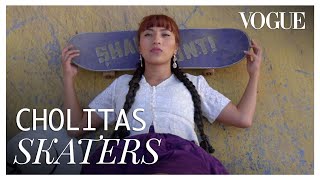 Las cholitas skateboarders de Bolivia  En la piel de  Vogue México y Latinoamérica [upl. by Okihcas534]