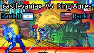 Marvel vs Capcom  clash of super heroes castlevaniax AR Rank B vs King Aures US Rank B [upl. by Larimore265]