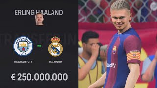 EA SPORTS FC 24 PS5 Erling Haaland Transfer FC Barcelona amp Real Madrid  LaLiga Goals 2024 [upl. by Masterson]