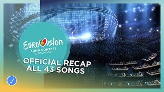 OFFICIAL RECAP All the 43 songs of the 2018 Eurovision Song Contest [upl. by Seiter299]