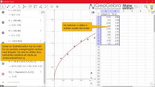 Fysiklabbrapport i GeoGebra  Beräkningar  Bestäm g med pendelns svängningstid [upl. by Walters]