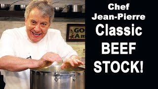 Classic and Essential Beef Stock  Chef JeanPierre [upl. by Alleuol831]