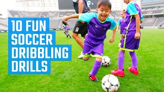 10 Best Soccer Dribbling Drills for U6 U8 U10  Fun Soccer Drills by MOJO [upl. by Lunette]