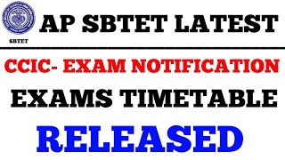 ap sbtet latest exam ccic notification released  exam timings [upl. by Emyle]