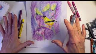 Drawing with Stencils 2  Watercolor Crayons [upl. by Cirdor]