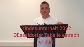 Kindesunterhalt 2022  Düsseldorfer Tabelle [upl. by Aeila527]