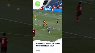 DEMARAI GRAY FIRST GOAL FOR JAMAICA reggaeboyz goldcup2023 demaraigray [upl. by Burrus]