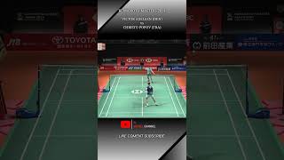 Rally kemenangan Victor Axelsen vs Popov bwfworldtour kumamotomasters2024 japanmasters2024 [upl. by Caty]