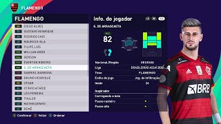 Pes 2021  Elenco do Flamengo com cópias de base no Brasileiro 20202021 eFootball PES 2021 [upl. by Anelav]