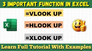 How To Apply Vlookup amp Hlookup And Xlookup Functions In Excel Explained  Excel Functions [upl. by Raseac715]